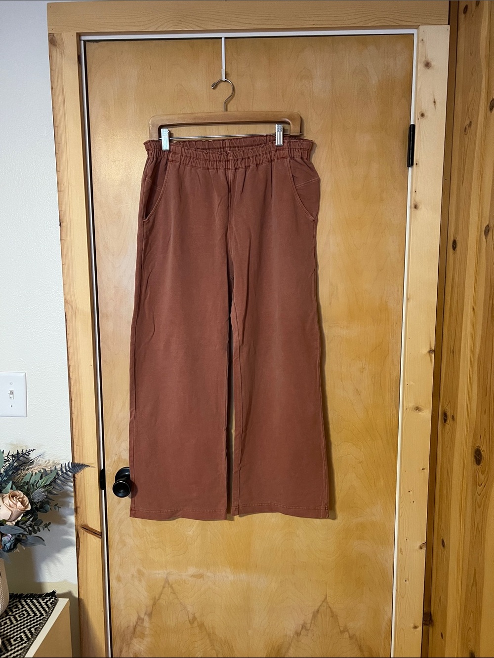 Prana Wide-Leg Pull-On Pants in Rusty Rose